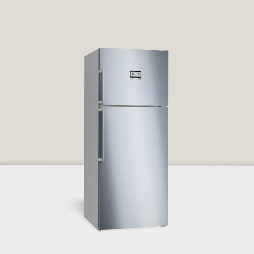 Bosch 542 Litre 2 Star Double Door Refrigerator with Vita Fresh, 13 hour Cooling Retention and on Door Electronic Display, Brushed steel, KDN76AID0I