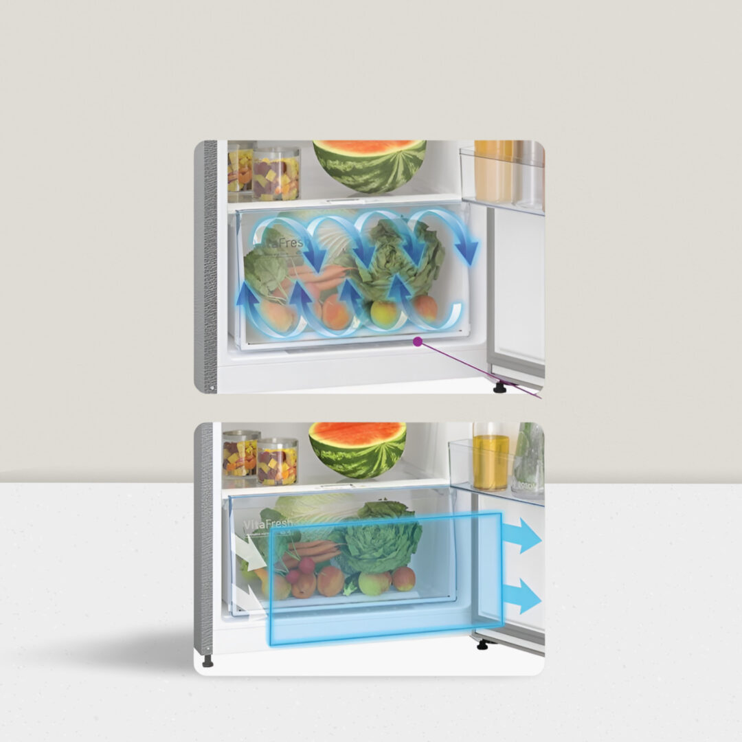 Bosch 542 Litre 2 Star Double Door Refrigerator with Vita Fresh, 13 hour Cooling Retention and on Door Electronic Display, Brushed steel, KDN76AID0I - Image 9