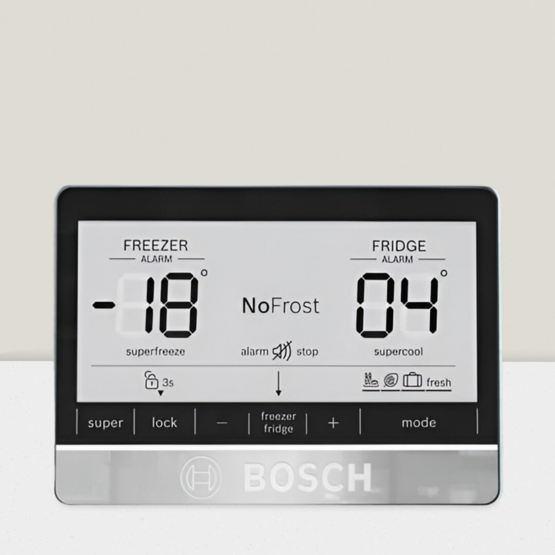 Bosch 641 Litre 2 Star Double Door Refrigerator with Vita Fresh, 13 hour Cooling Retention and on Door Electronic Display, Brushed steel, KDN86AID0I - Image 3