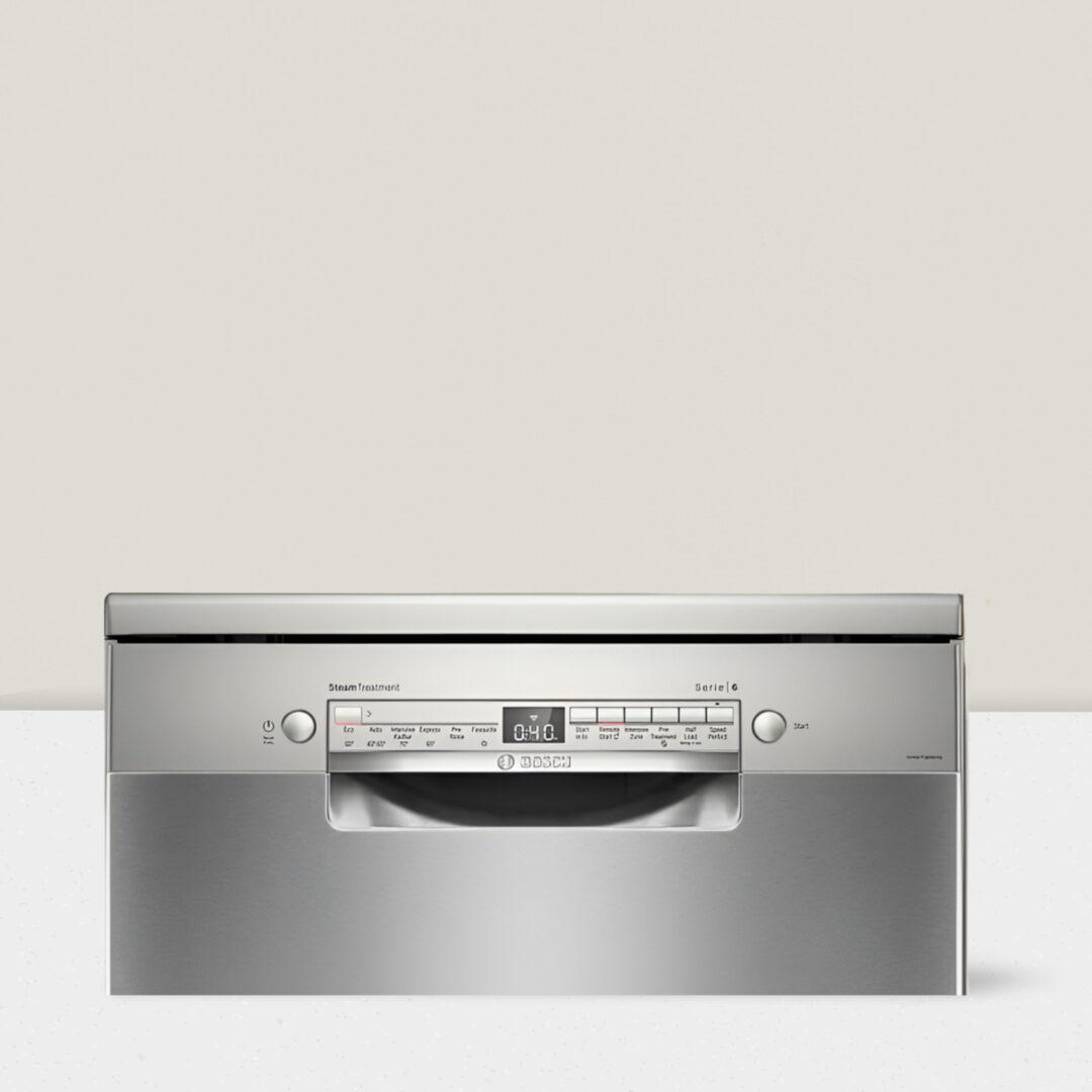 BOSCH Series 6 14 Place Settings Free Standing Dishwasher with Glass Protection Technology (No Pre-rinse Required, Silver) SMS6IKI01I - Image 3
