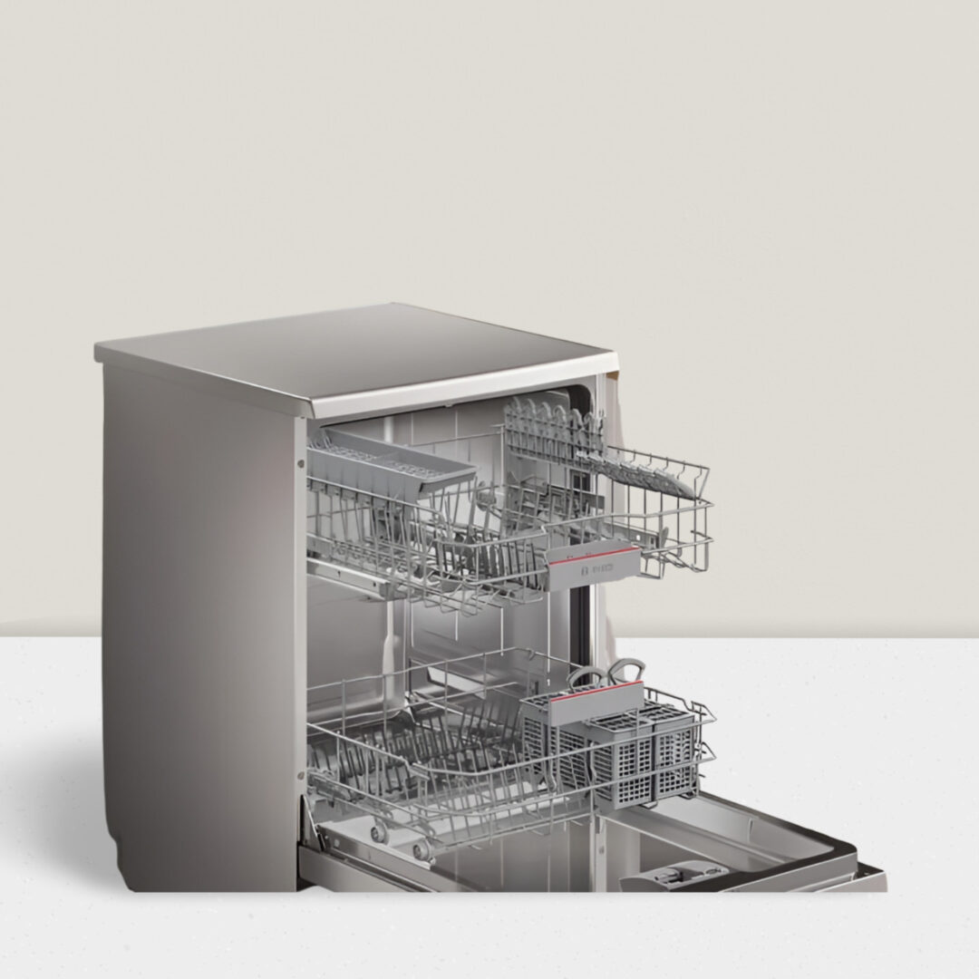 BOSCH Series 6 14 Place Settings Free Standing Dishwasher with Glass Protection Technology (No Pre-rinse Required, Silver) SMS6IKI01I - Image 4